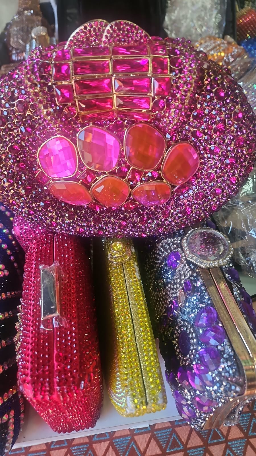 Ruby red crystal evening bag